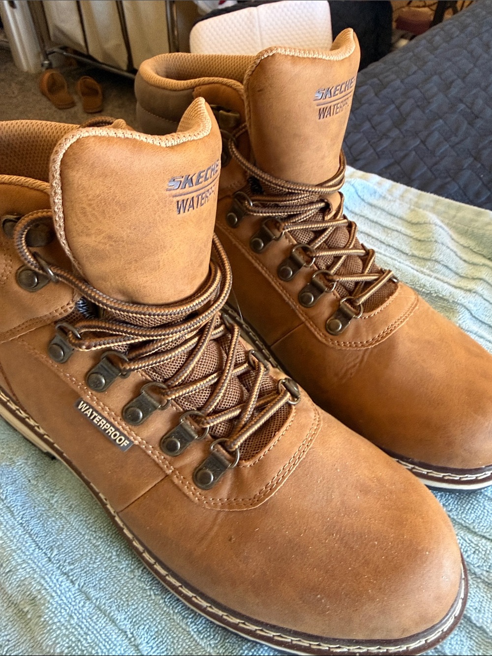 Skechers Men's Tan Waterproof Work Boots